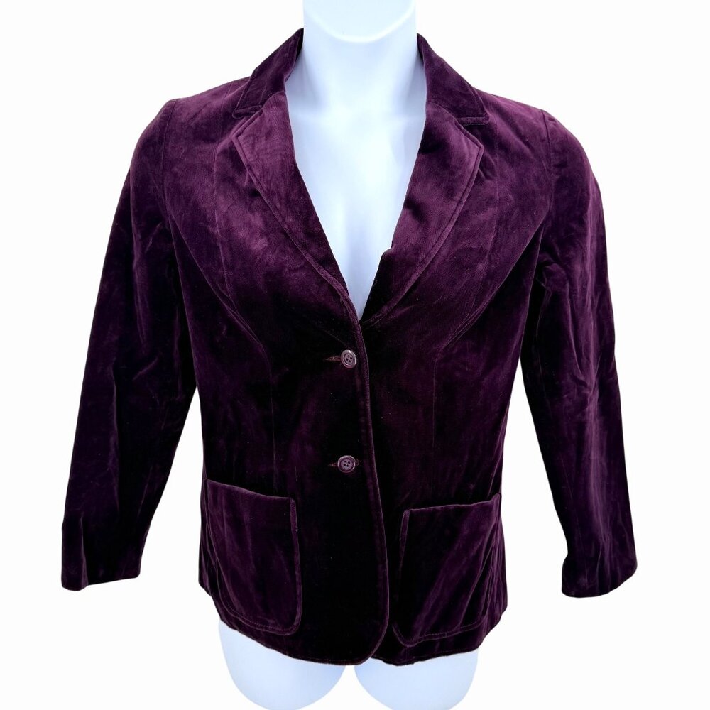 GORGEOUS VINTAGE PURPLE VELVET TAN F JAY BLAZER - 12L
